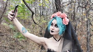 Halloween Cosplayes szuka hátsó lyukba tolva