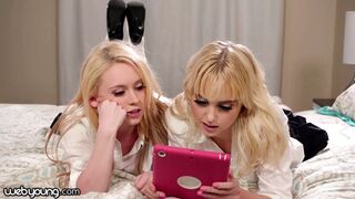 Chloe Cherry és egyetemista ribanca lezbi kísérletezésre adja fejét